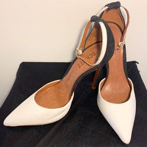 Schutz Black & White Leather Stiletto High Heel